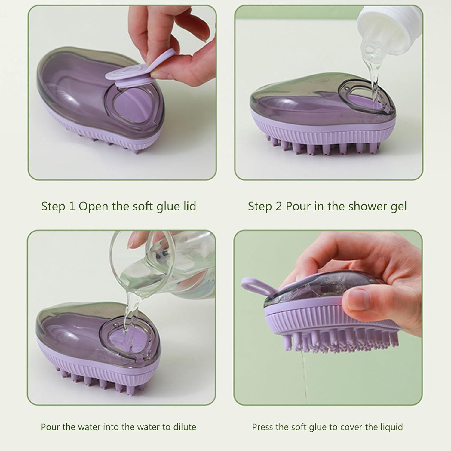 Silicone Pet Bath Brush with Soap Dispenser - Massage & Wash for Cats & Dogs