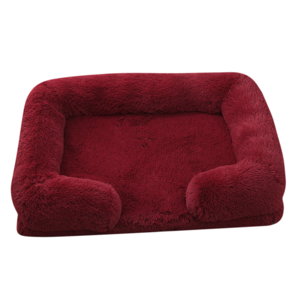 Plush Round Pet Bed - Soft Warm Nest for Dogs & Cats