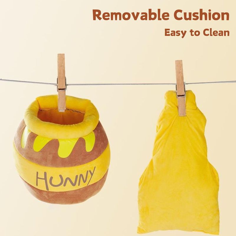 Honey Pot Cat Cave Bed - Cozy Plush Nest with Removable Cushion
