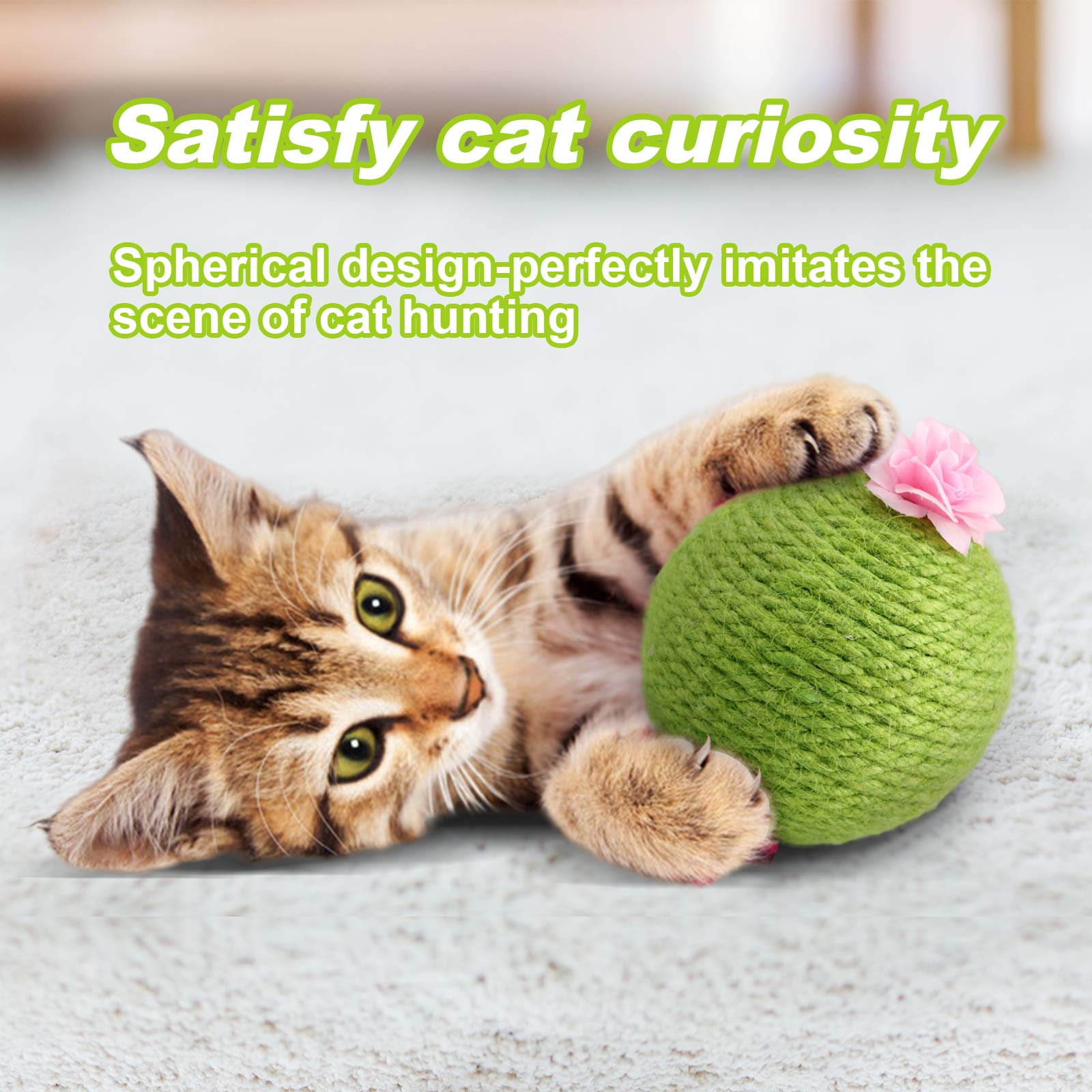 Cactus Tumbler Cat Scratcher Ball - Interactive Wobble Toy with Catnip