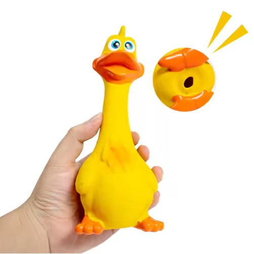 Screaming Duck Latex Dog Toy - Squeaky Interactive Chew for All Breeds