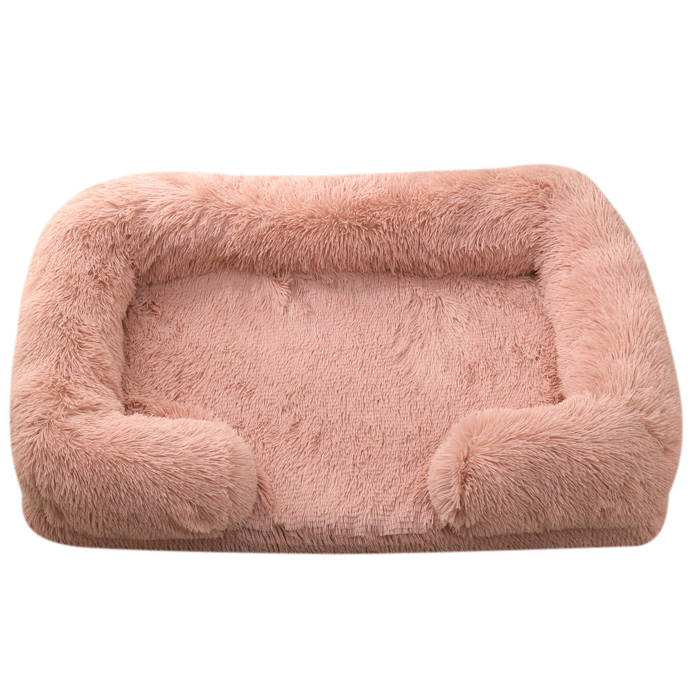 Plush Round Pet Bed - Soft Warm Nest for Dogs & Cats