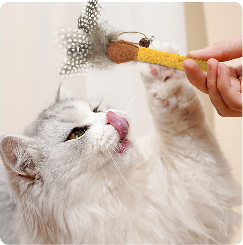 Natural Silvervine Cat Chew Stick with Feather