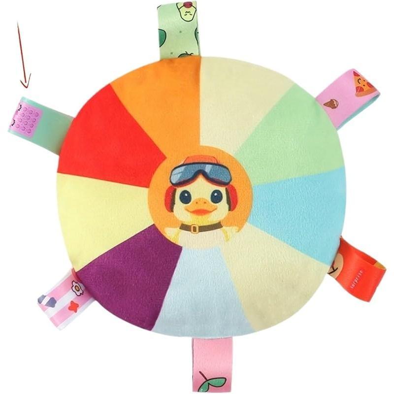 Plush Flying Disc Dog Toy - Squeaky Tug of War with Bell, 4 Fun Designs
