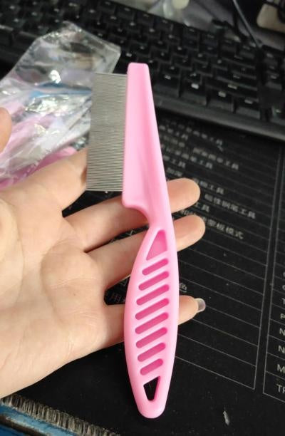 Stainless Steel Fine-Tooth Flea Comb - Gentle Grooming for Cats & Dogs
