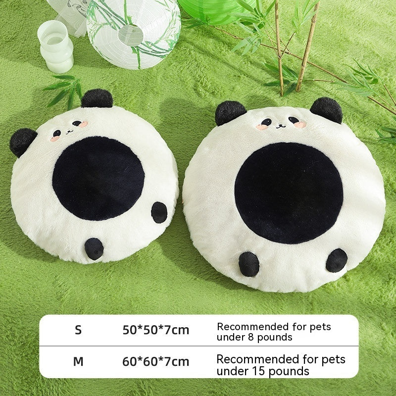 Panda Pet Bed - Cute Round Cushion Mat for Cats & Small Dogs