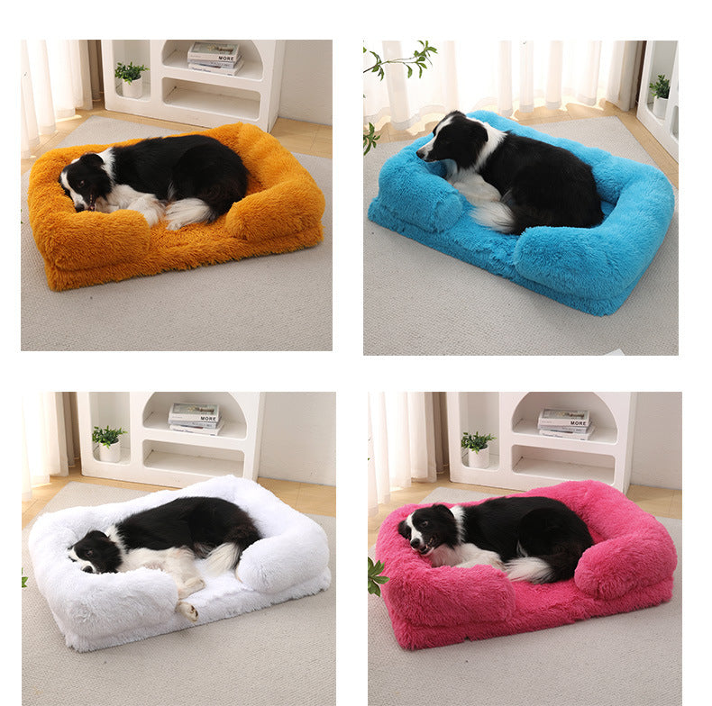 Plush Round Pet Bed - Soft Warm Nest for Dogs & Cats