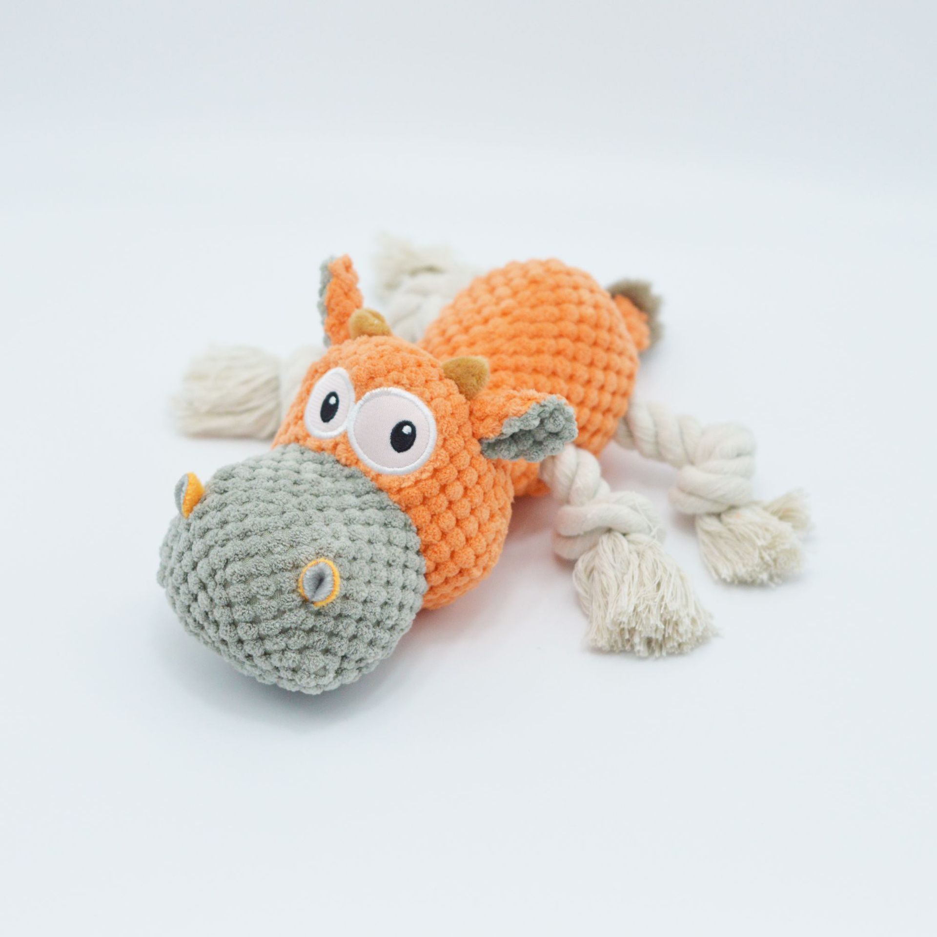 Dinosaur Squeaky Dog Toy - Durable Plush for Aggressive Chewers, Large Dogs