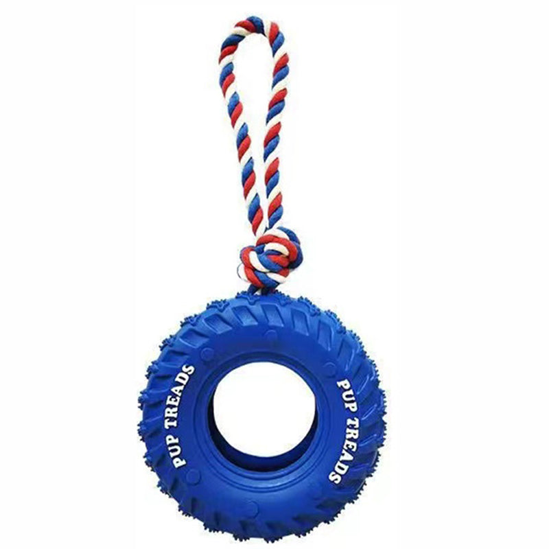 Indestructible Tire Dog Chew Toy - Treat Dispensing for Aggressive Chewers