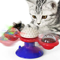 Interactive Windmill Cat Toy - LED Ball & Catnip Holder with Suction Cup